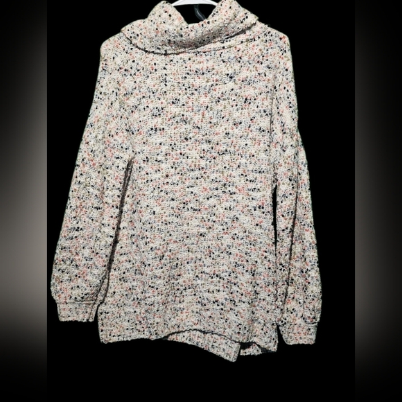 Anthropologie moon & madison Multicolor Cable Turtleneck Sweater Medium 25PTP - Picture 2 of 3